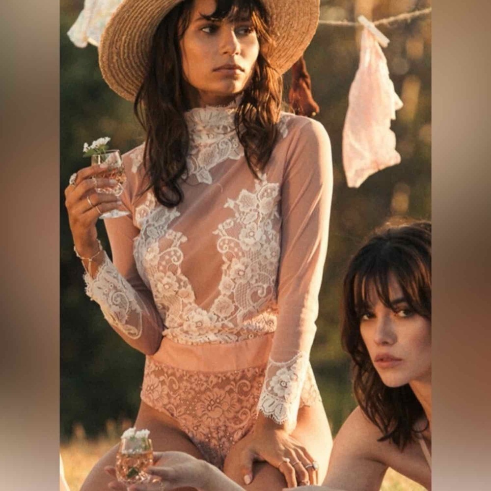We are HAH Take HAH Bow Reversible Bodysuit in Copper Rose